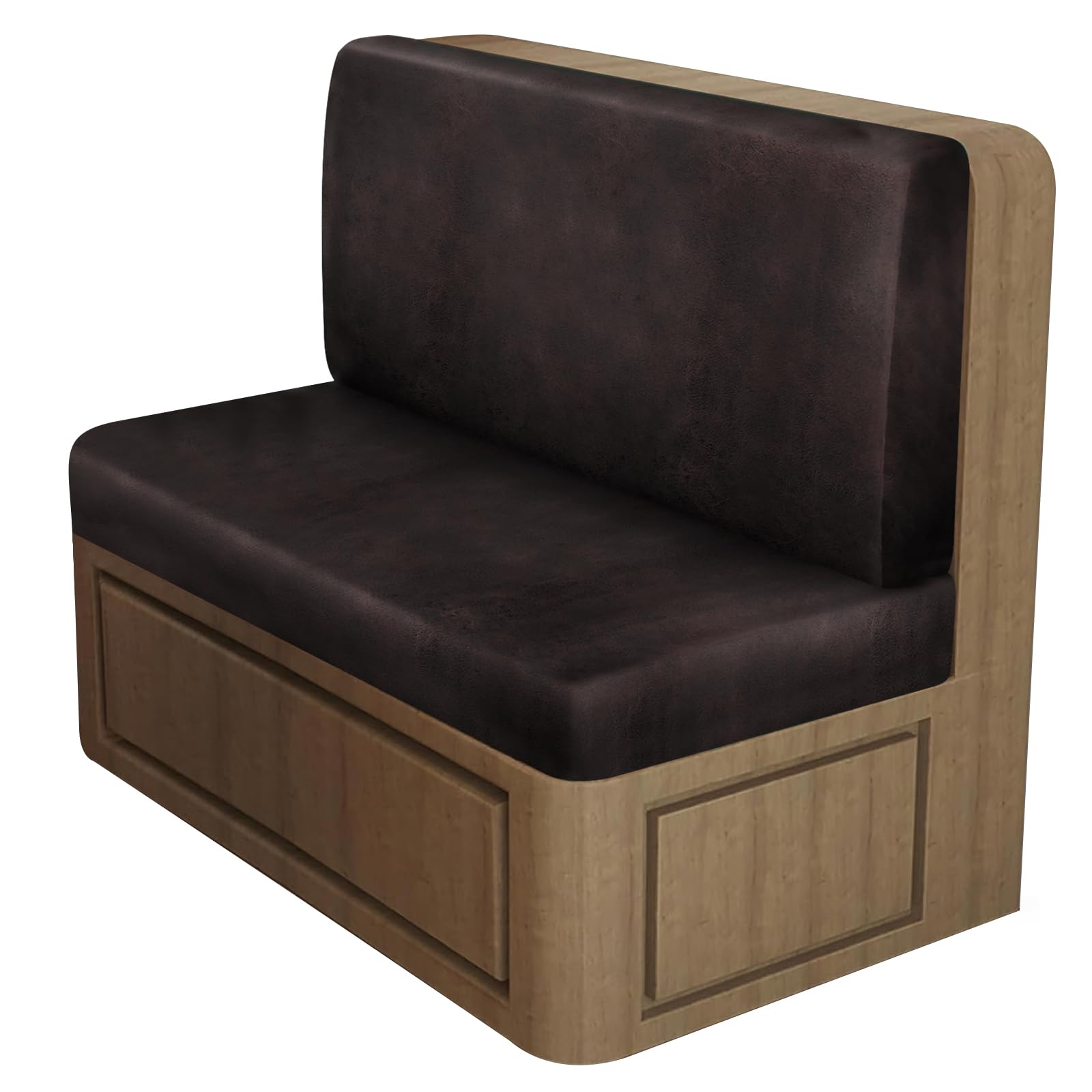 Leather Look RV Dinette Cushion Covers, Stretch Camper Cushion Slipcovers for Travel Trailer Couch RV Booth Seat, Replacement Camper Sofa Chair Protector (1 Backrest Cover & 1 Bench Cover,Chocolate) — image 1