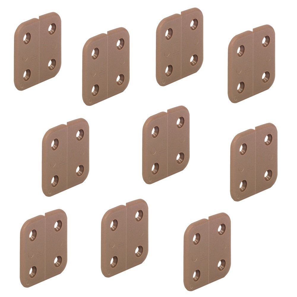 Gedotec Screw on Hinge Brown Plastic Hinge Jointless Furniture Hinge 40 x 40 mm Boat & Caravan Hinge Made of Durable Polypropylene Pack of 10 - Door Hinge for Caravans
