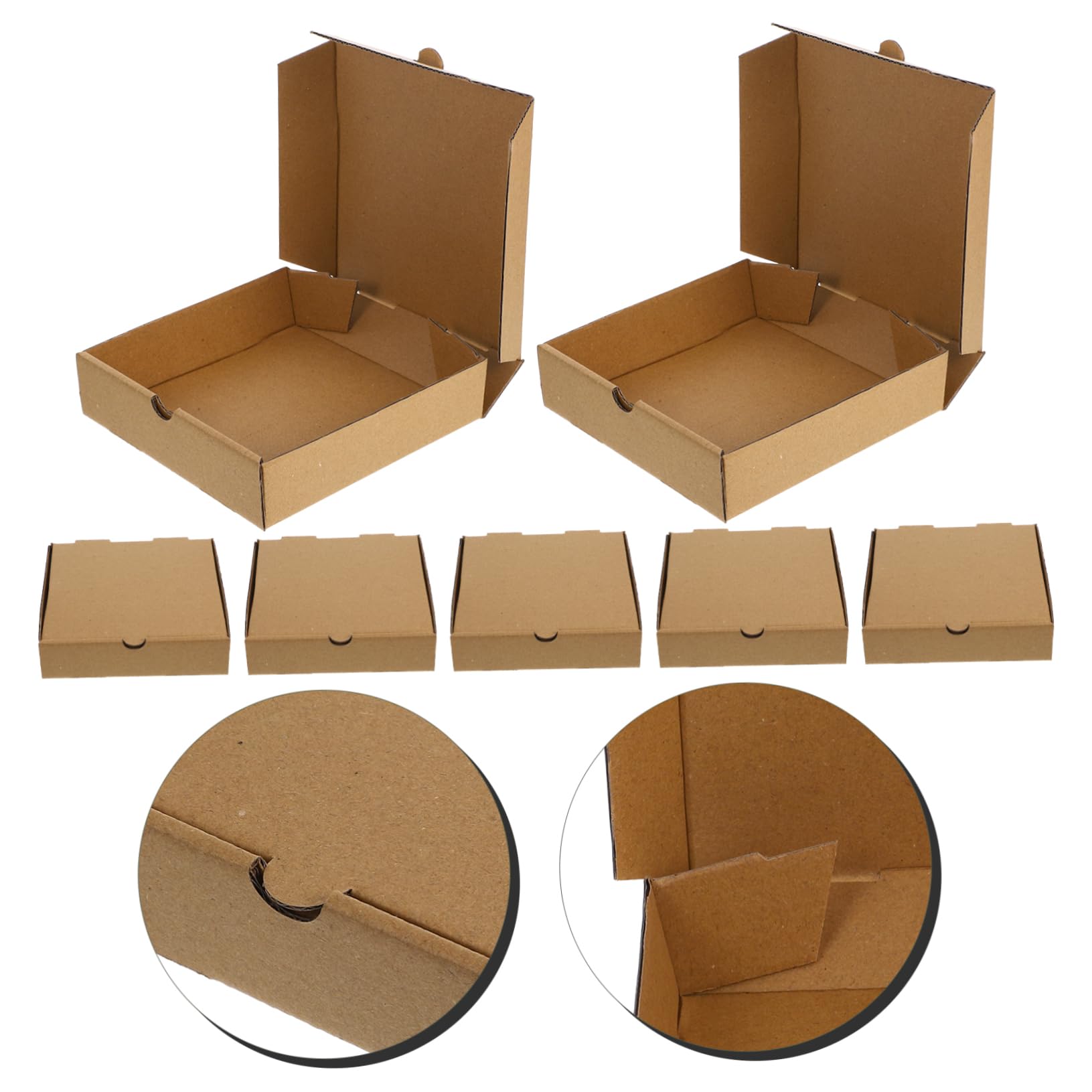 Cajas De Pizza Pequeñas De Papel Kraft, 10 Unidades De 16x16x4 Cm, Cajas Para Pizza Para Llevar, Embalaje Resistente Para Restaurantes y Fiestas