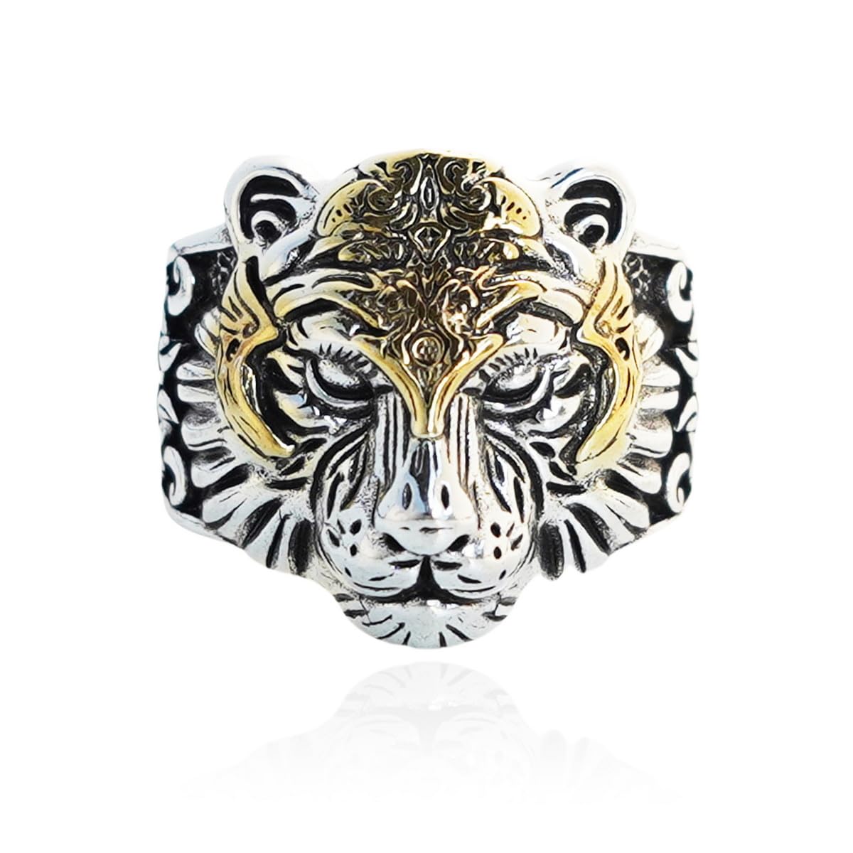 CAVIEA Vintage Gothic Punk Open Ring for Men Women, Adjustable Antique Silver Animal & Tribal Rings, Retro Boho Biker Hip Hop Statement Jewelry