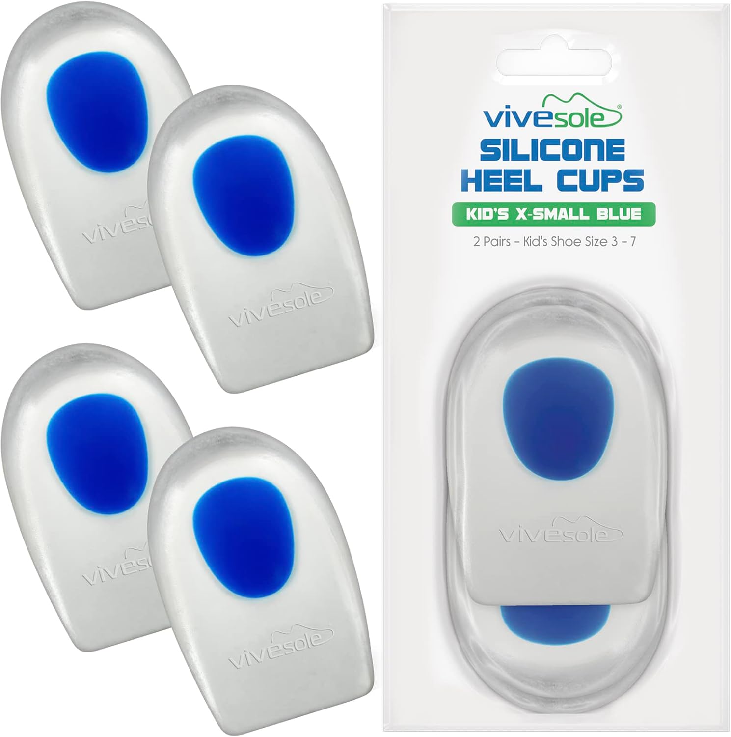 ViveSole Kids Heel Cups for Pain Relief (2 Pairs