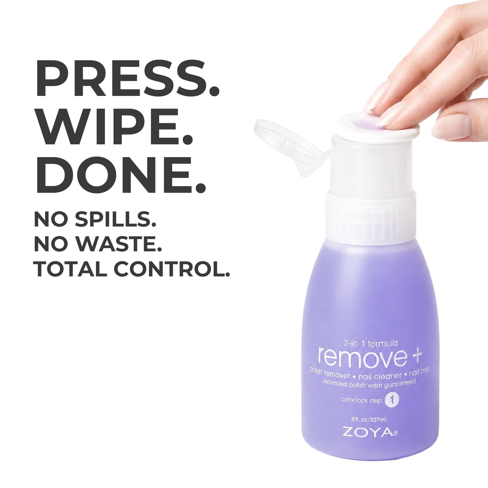 ZOYA Remove Plus 3 in 1 Formula zmywacz do paznokci, Środek do czyszczenia paznokci, 237 ml