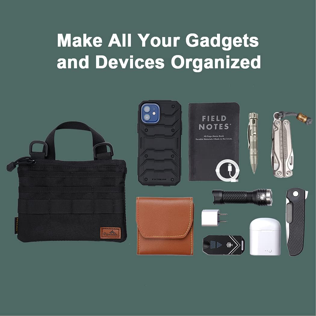 VIPERADE VE5 Slim EDC Pouch with 7 Pockets, Mens Pocket Organizer Multitool Pouch, Mini Crossbody Messenger Bag (No Strap) - Image 6