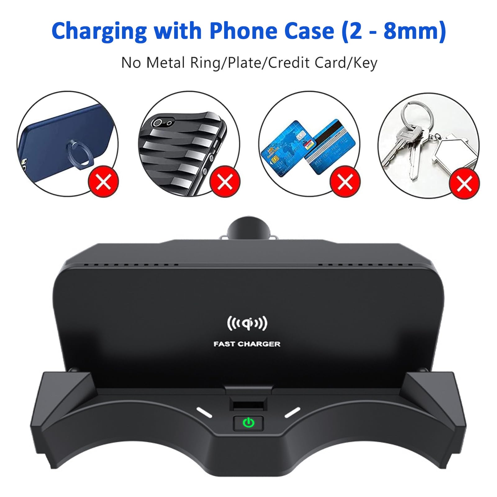 Chargeur sans Fil Voiture pour BMW X1 2016-2019,15W Chargeur De Téléphone à Charge Rapide,Chargeur pour Console Centrale,Station De Charge De Téléphone Mobile Véhicule