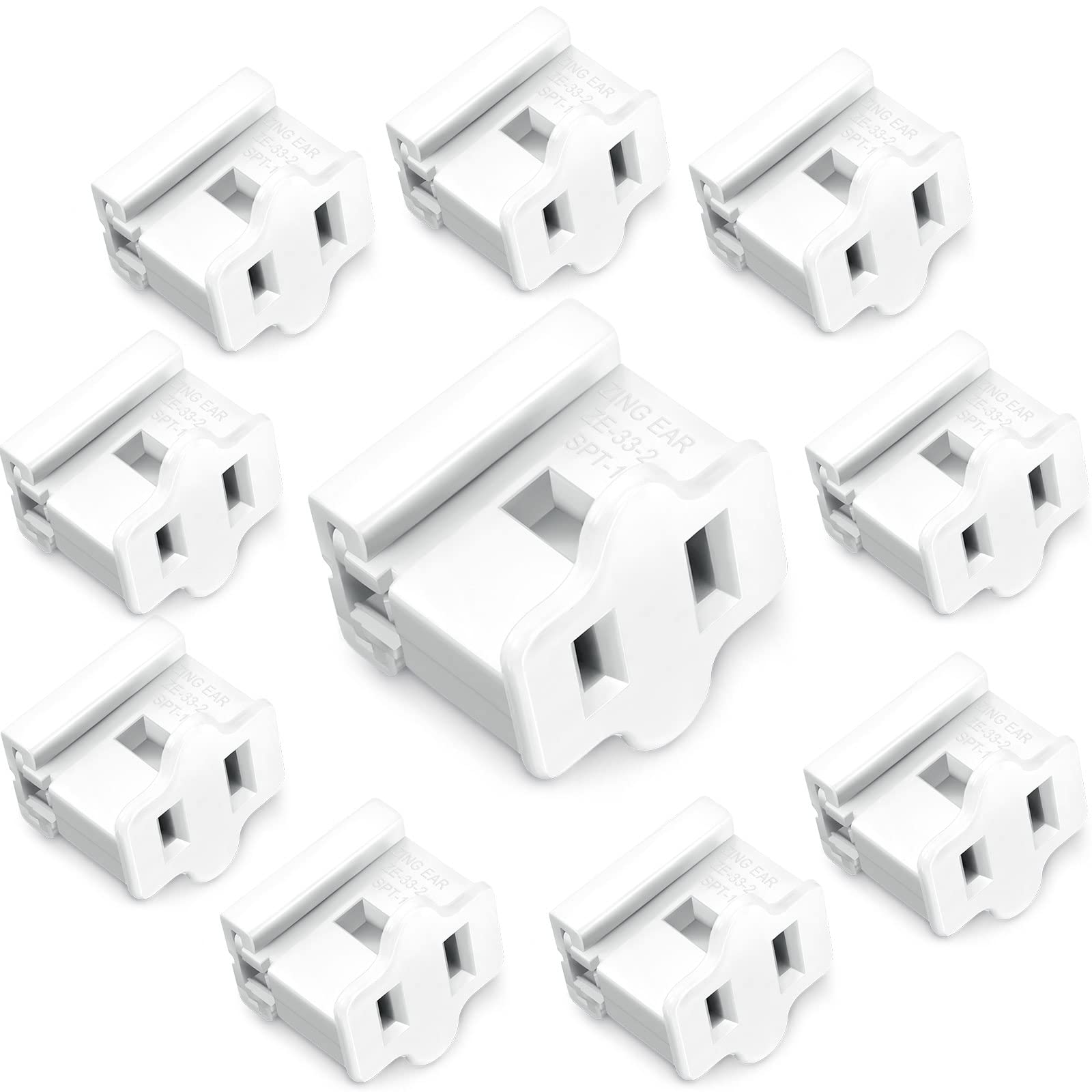 10 Pieces Christmas Light Slip Plug Vampire Plug Slip Plug Inline Plug Gilbert Plug for Lights Design, White (SPT-1 Female Plug)