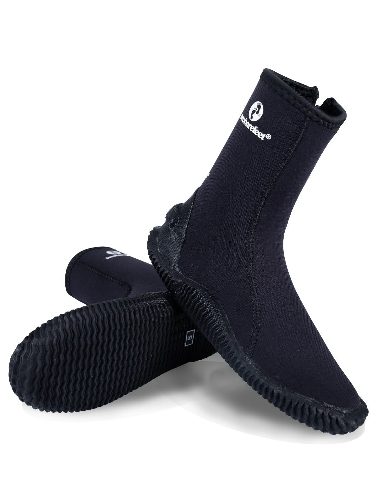 Two Bare Feet 5mm Neoprene Unisex Wetsuit Boots | Insulated for Diving, Snorkeling & Surfing | Non-Slip Sole, Flexible & Comfortable Design for Water Sports (5mm 6025, UK 9)