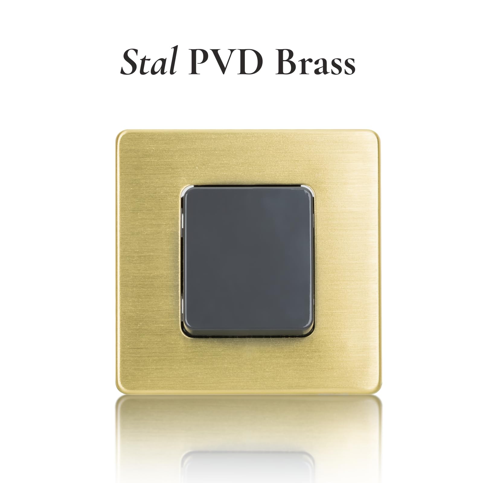 Włącznik Światła Pojedynczy Szary Krzyżowy Stal Szczotkowana PVD Brass