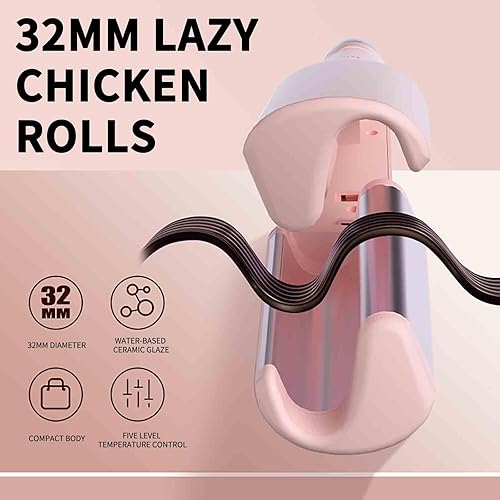 Miniatura 5 de Plancha rizadora de huevos franceses románticos, rizador de huevos franceses, rizador de huevos franceses, rizador de cerámica en forma de V (rosa)