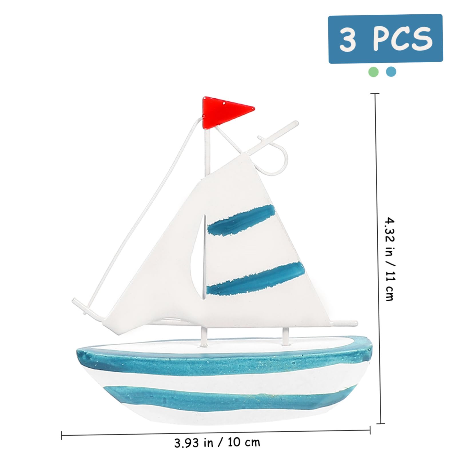 Uonlytech 3Pcs Mediterranean Sailboat Model Theme Decor for Home Office and Unique Nautical Ornament for Warm Atmosphere