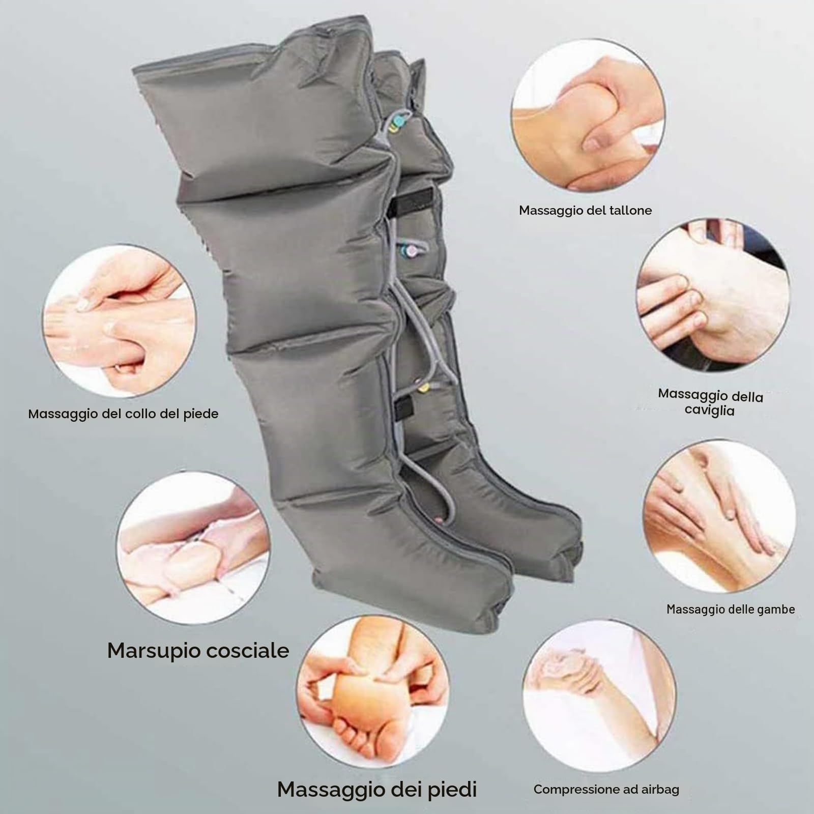 Apparecchio Pressoterapia per Casa per Gambe E Addome, Macchinario Pressoterapia Linfodrenaggio Glutei Gambe Addome Professionale, 4 6 8 Camere d'Aria, Macchina Drenante Gambe