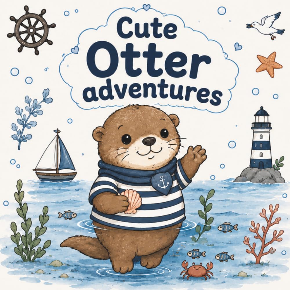 Cute Otter Adventures: A Cozy Otter Coloring Book with 40 Adorable Activities Through Playful, Heartwarming & Relaxing Everyday Moments (Cute Cozy Animal Adventures)