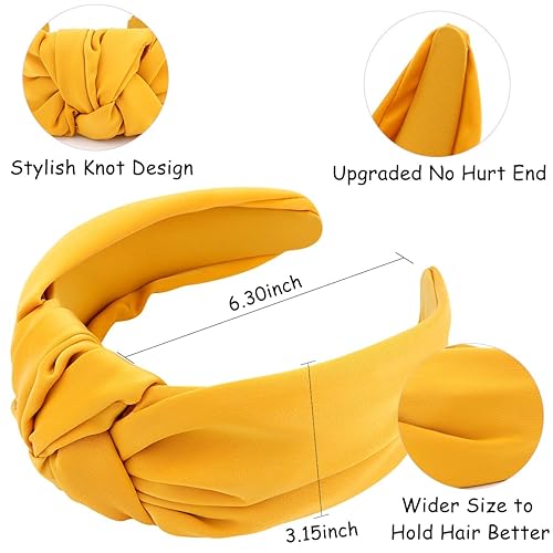 Miniatura 9 de TOBATOBA Diadema blanca anudada para mujer, diadema con nudo superior, diadema de satén de seda blanca para mujer, bandas para la cabeza para el