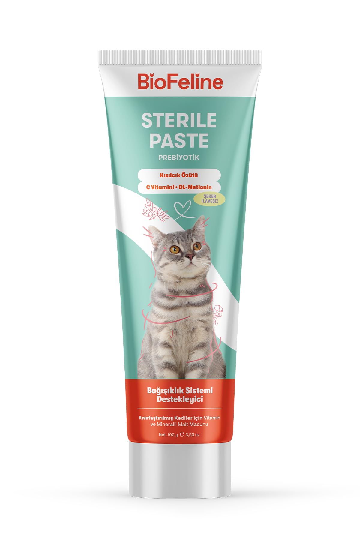 Biofeline Kısır Kediler İçin Multivitaminli Malt Macun 100g ve Sterile Paste