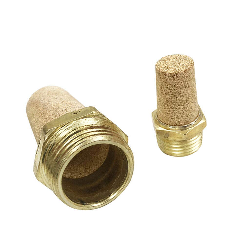Silenziatore pneumatico 1/8" BSP filtro rumore ottone filettatura maschio regolatore flusso aria 5 pezzi