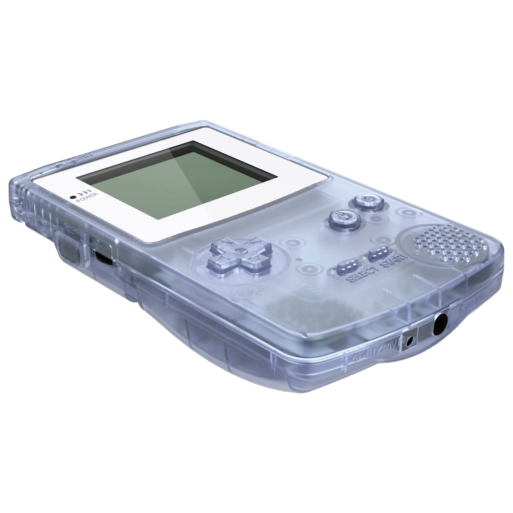 eXtremeRate Full Gehäuse&Tasten für Gameboy Color, DIY-Ersatz IPS Ready Upgraded Case Hülle für gbc OSD&Reguläres IPS&Standard-LCD(Clear Gletscher Blau&Weiß)-KEIN Konsole&Bildschirm