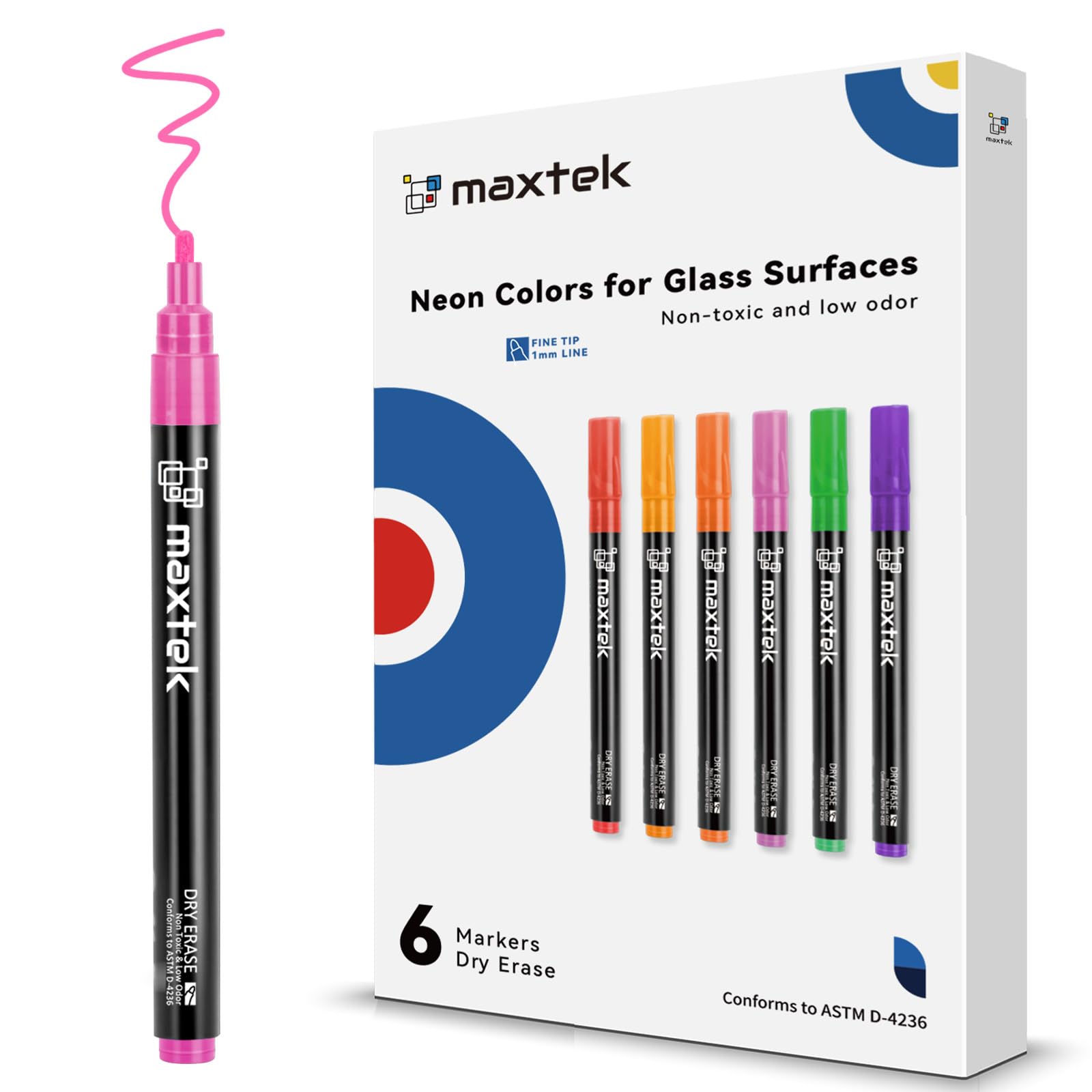 Maxtek Snapklik.com : Maxtek Dry Erase Markers, Fine Tip Glass Whiteboard ...