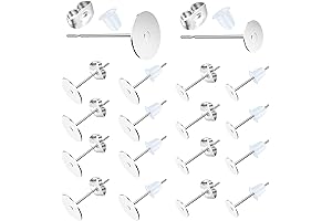 Earring Base: 500PCS Hypoallergenic Stainless Steel Earring Posts with Butterfly and Rubber Bullet Backs
