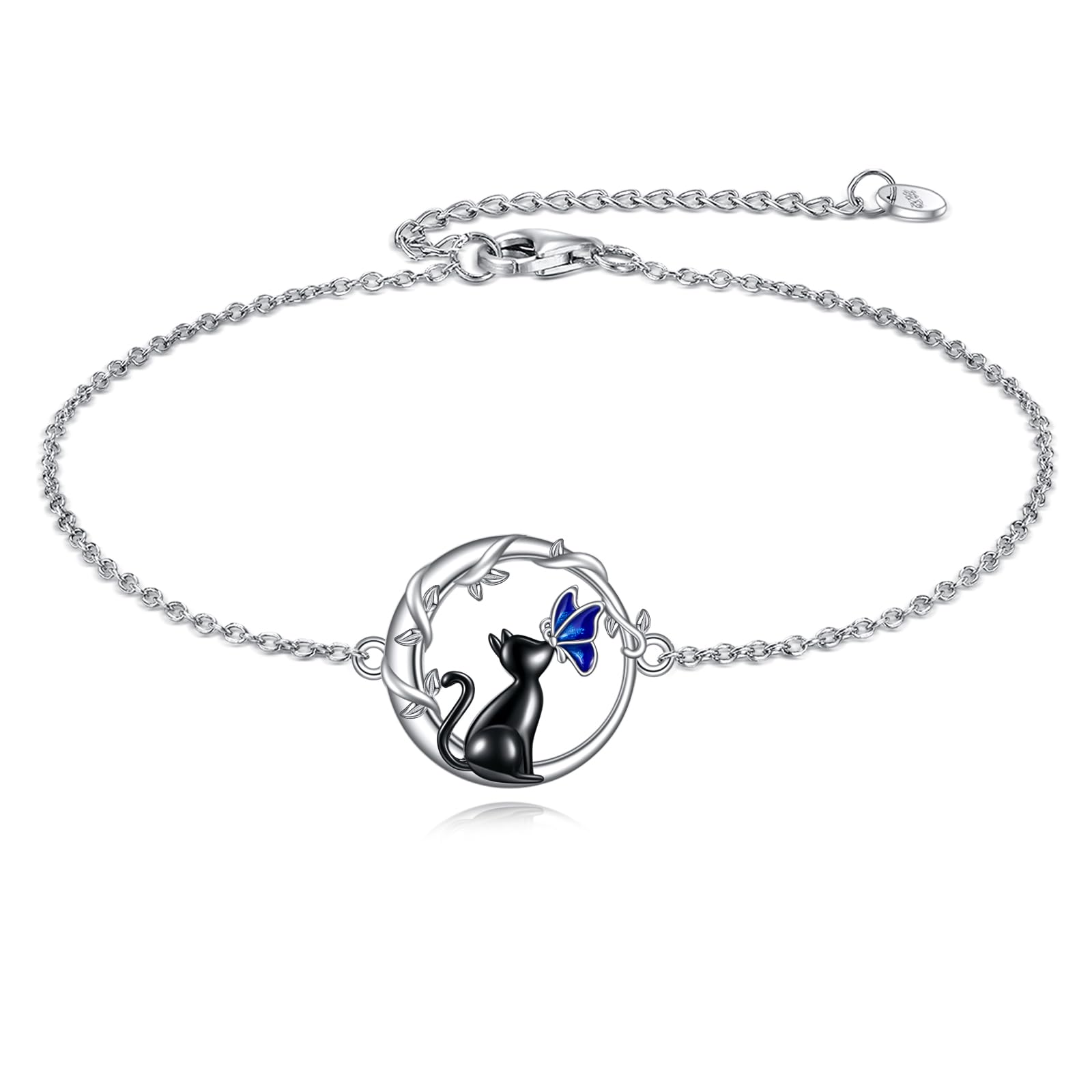 TIGER RIDER Dragonfly Anklet Sterling Silver Dragonfly Gifts Jewelry for Women with Crystal Birthday Anniversary