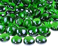 Vista 8 de KINGOU Gemas de vidrio planas/canicas/piedras/cuentas para relleno de jarrón, dispersión de mesa, juegos - 1 libra (17-19mm, aprox. 3/4")