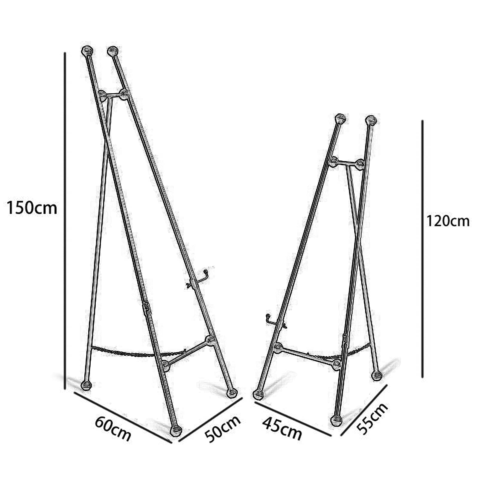 statyw reklamowy, stojak podłogowy, żelazna sztuka olejna, sztaluga, studio, sklep z sukniami ślubnymi, ramka na zdjęcia, stojak wystawowy (złoto 120 cm)