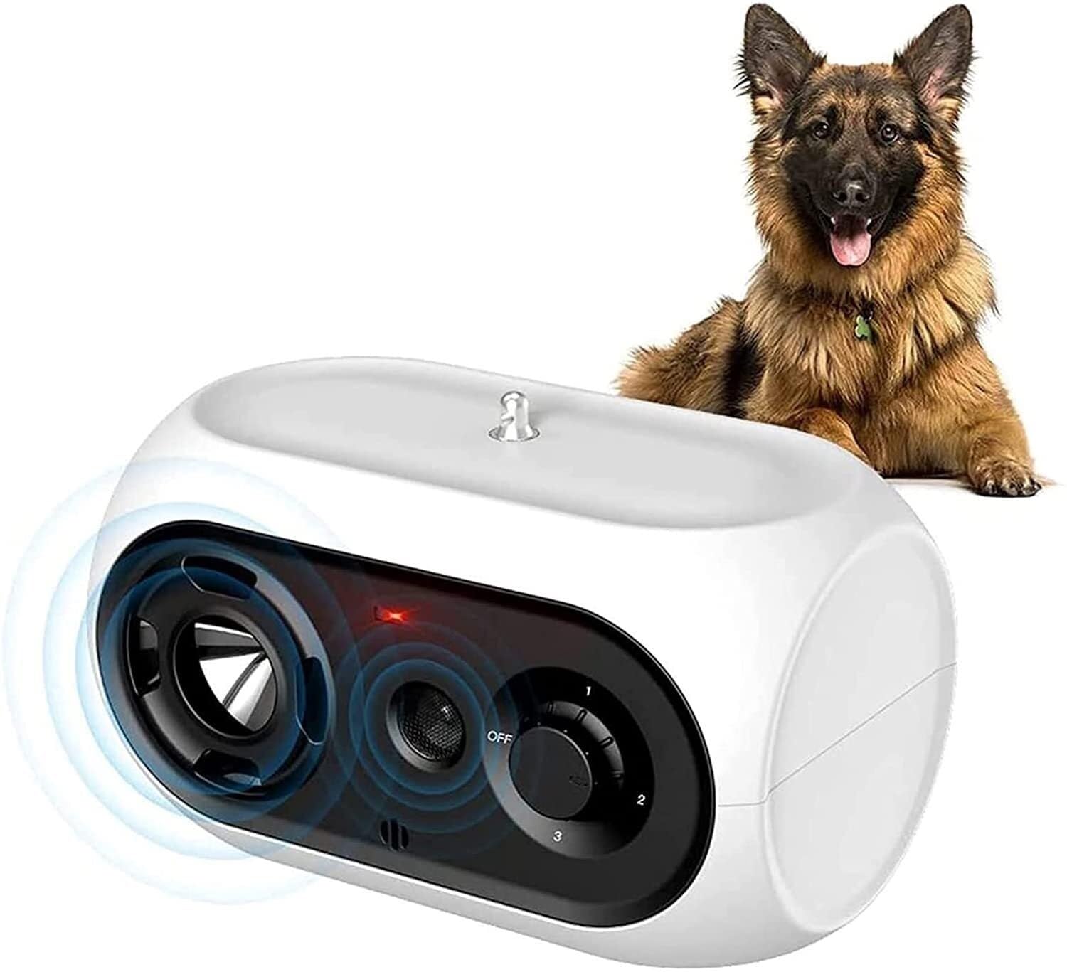 Dispositivo ultrasónico for adiestramiento canino, Control de ladridos for Perros pequeños, medianos y Grandes, disuasorio, con Alcance hasta 15 Metros, Seguro for Humanos