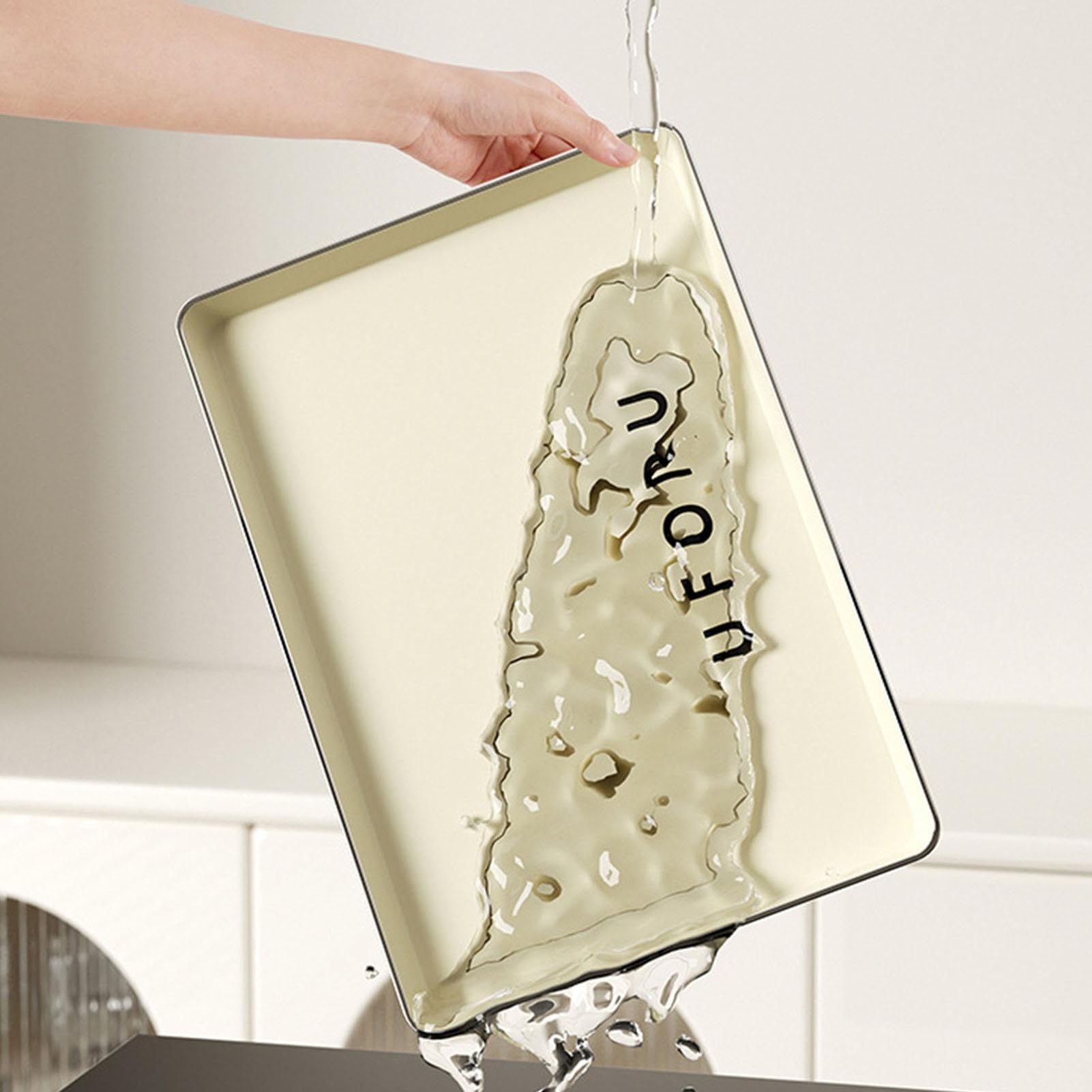 Amazon｜ドリンクサーブトレイ - 長方形のクリーミーな装飾的な