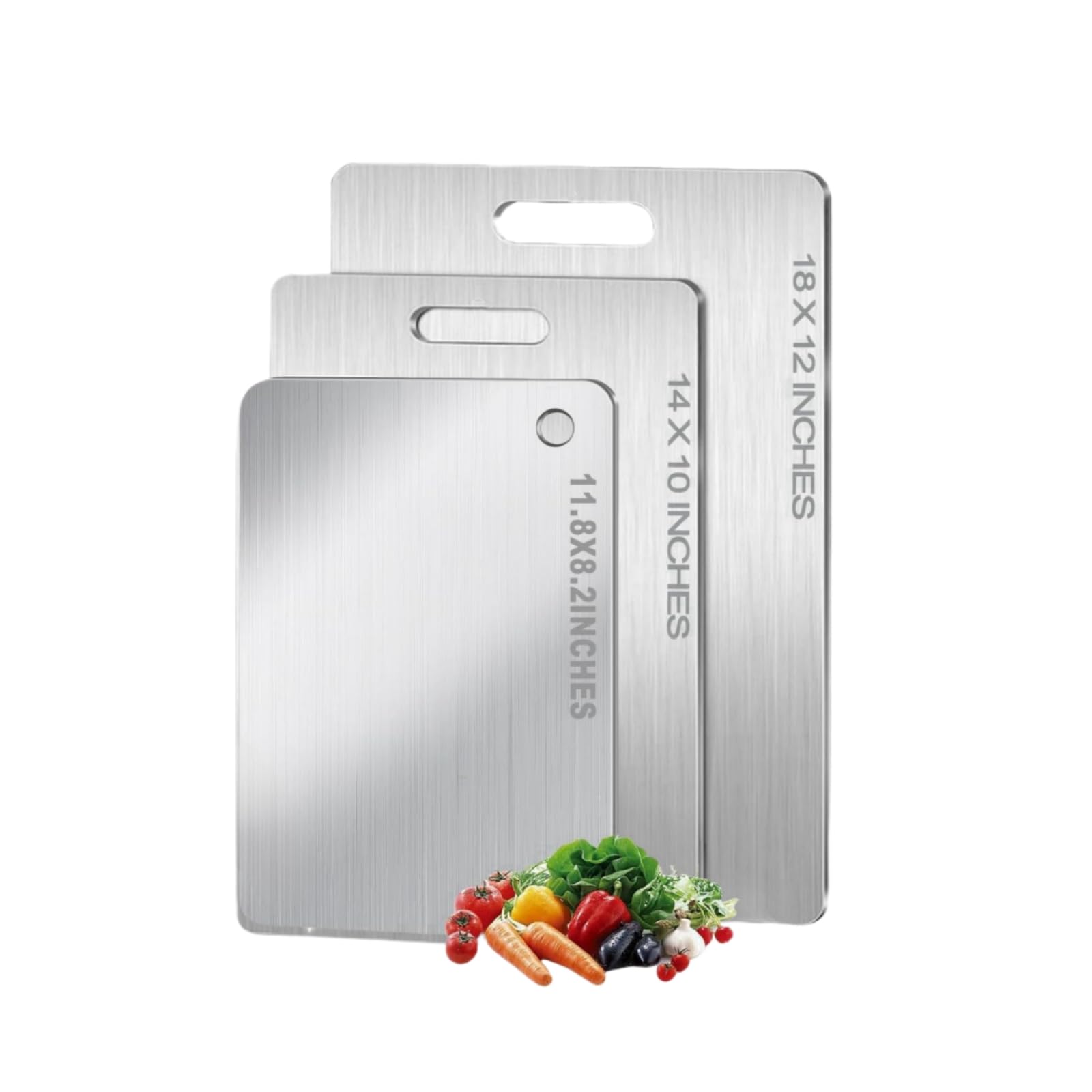 Titanium Cutting Boards Set of 3 for Kitchen, 100% Pure Cut Titanium Cutting Board, Double-Sided Food-Grade Charcuterie Chopping Boards Dishwasher Safe for Meat, Fruit & Vegetable