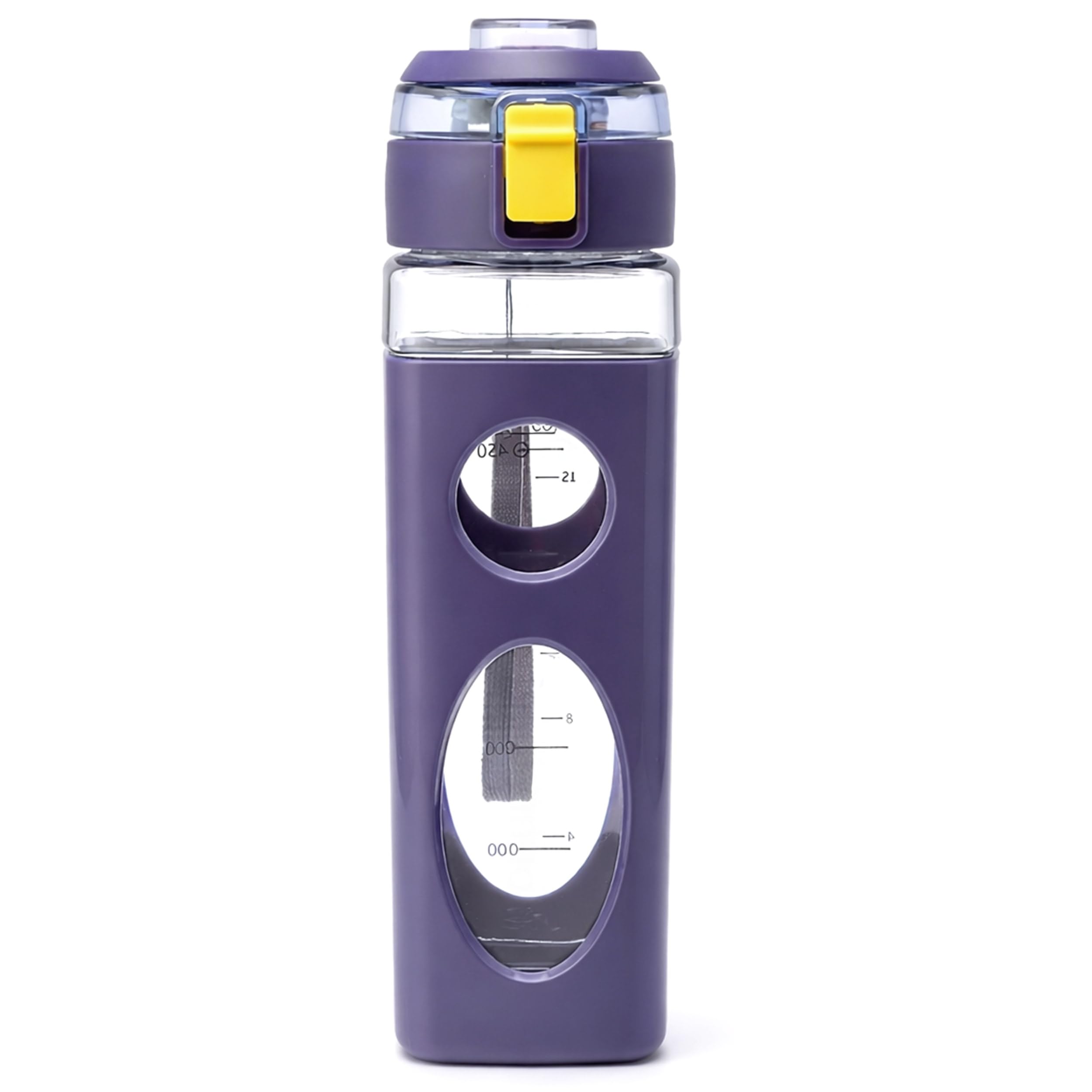 SLOVIC Sipper Water Bottle for Adults [650 ML] | 100% BPA Transparent Water Bottle for School Kids with Push Sipper Cap | Free Leak-Proof Gym Bottle for Men & Women | Ideal for Gym, Office & Travel