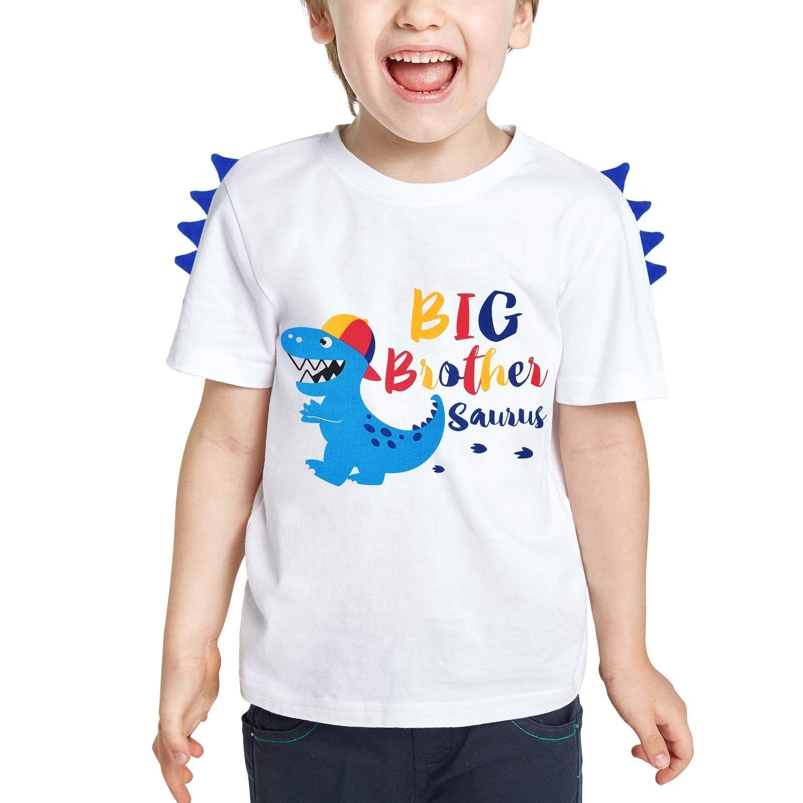 WAWSAM Camiseta de Hermano Mayor - Dinosaurio Trajes de hermanos para Niñito Niños