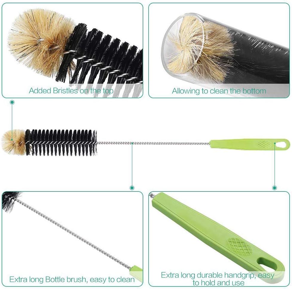 16in Bendable Bottle Brush, Long Handle Bottle Cleaning Brush for Cleaning Narrow Neck Bottles, Baby Bottles, Flask, Pitcher, Vase, Bird Feeder, Home Kitchen Sink Cleaning Brush, Water Bottle Brush