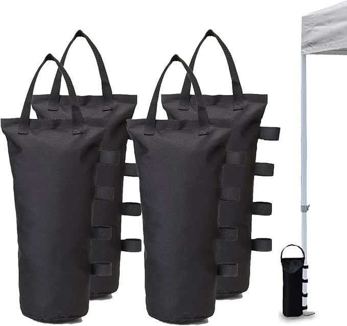 MOPHOEXII 4-Pack 112 LBS Extra Large Pop up Canopy Weights Sand Bags for Outdoor Pop Up Canopy Tent Gazebo Outdoor Instant Canopies Sand Bags Without Sand - Black