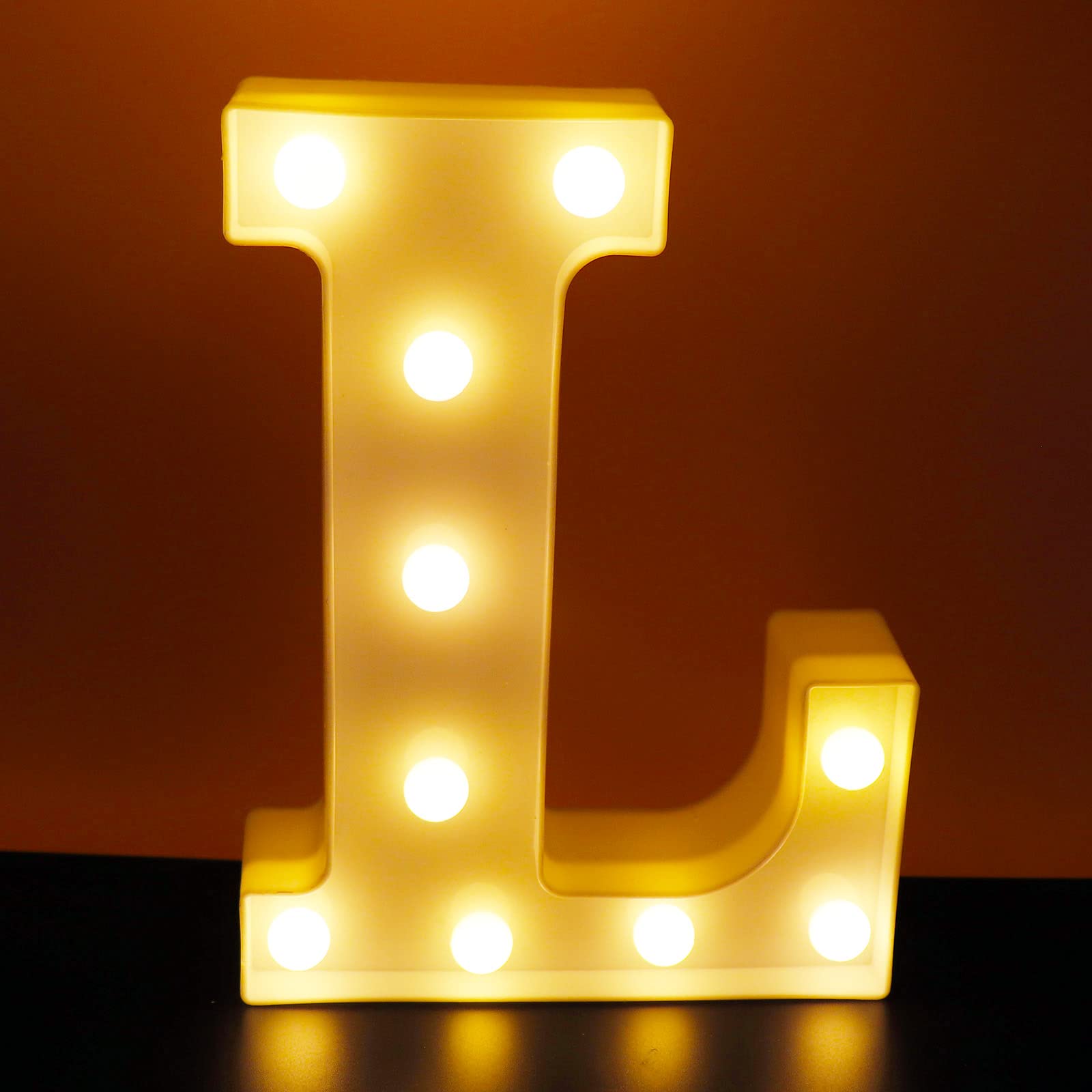 AUSAYE LED Letter Lights Alphabet Light Up Sign Night Light for Home Party Wedding Decoration (L) — image 1