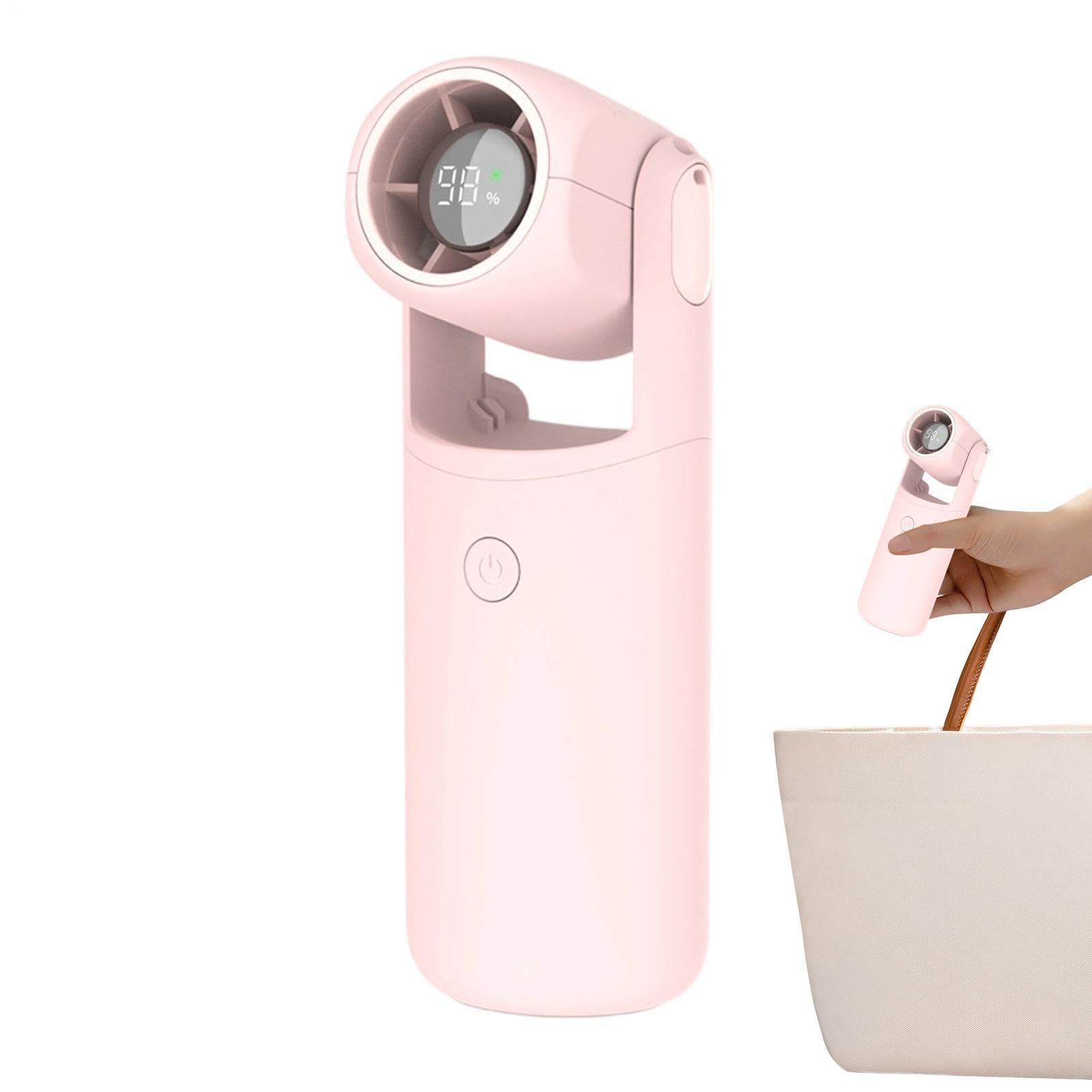 Ventilateur à main USB rechargeable 5 vitesses avec écran numérique