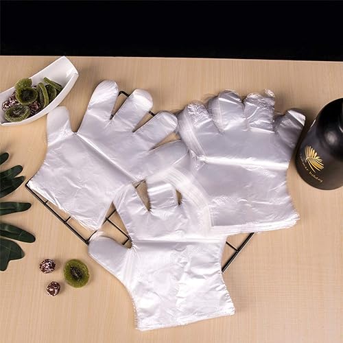 Miniatura 4 de HLIN 1500 guantes de plástico desechables  Guantes de preparación de alimentos desechables transparentes para servicio de alimentos, limpieza, talla