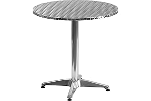 Flash Furniture Mellie 27.5" Aluminum Bistro Table: The Perfect Indoor Companion