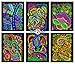 Stuff2Color Tangles - 6 Pack of 8x10 Inch Fuzzy Velvet Coloring Posters
