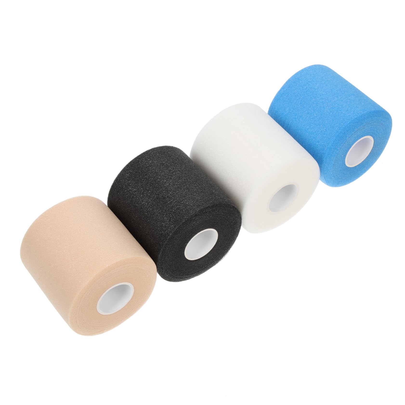 TOYANDONA 8rolls Elastic Wrap Bandages Skin Protective Tape for Sports Shock Absorption Joint Support Colors White Light Black
