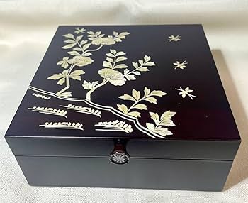 美しい✨ 韓国　螺鈿細工 漆器 小物入れ 宝石箱ジュエリーボックス伝統工芸 Amazon.co.jp: 極 韓国 螺鈿細工 螺鈿漆器 宝石箱 ジュエリー