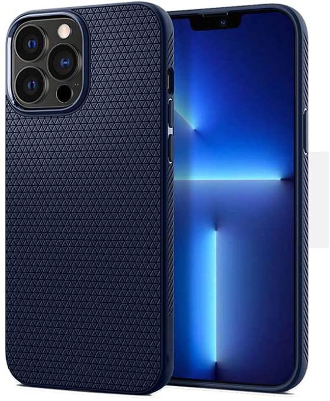 Coque iPhone 13 Pro en silicone bleu antichoc avec protection écran et caméra de 6,1 pouces