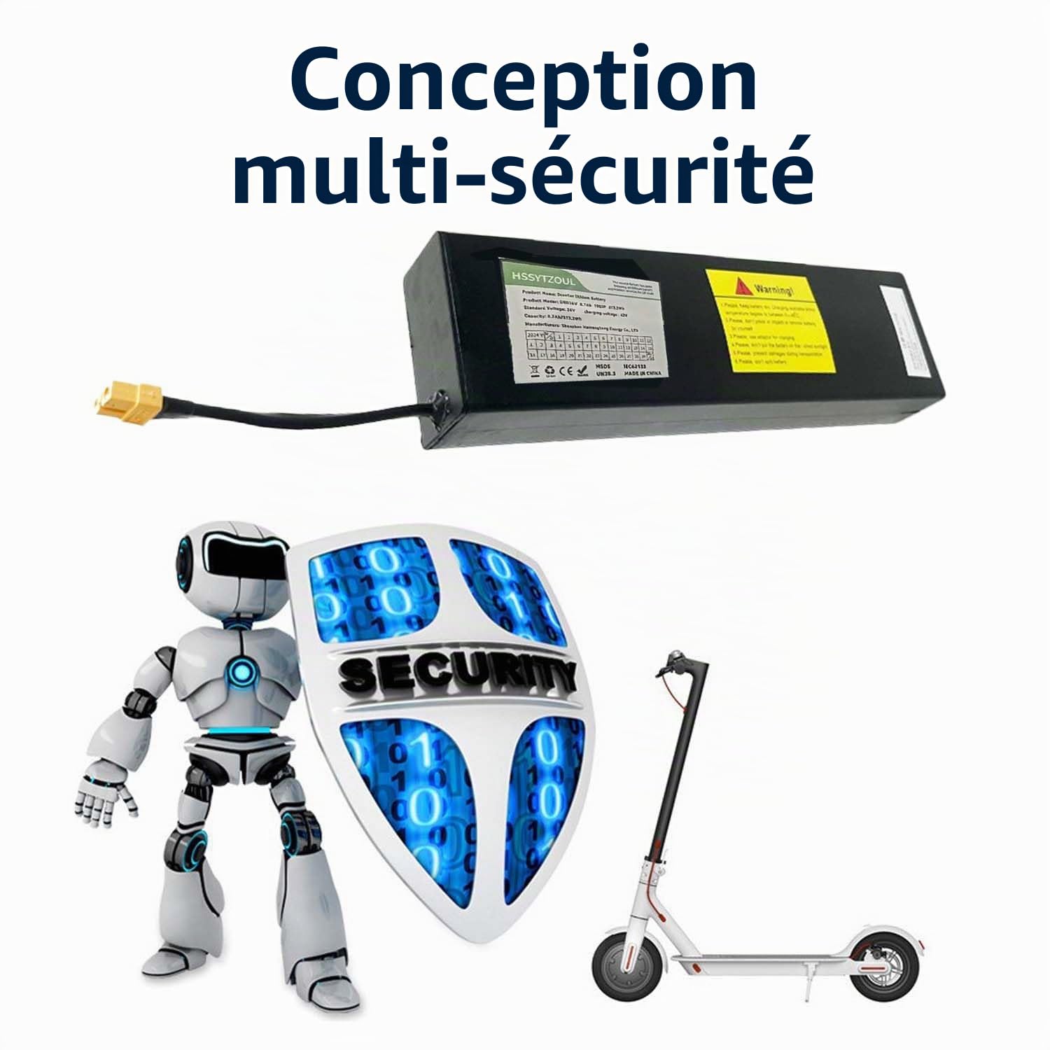 Batterie pour Scooter Électrique 36V Batterie pour Scooter Électrique 6AH/7.8AH/9.6AH Pièces De Rechange Batterie Lithium-ION Étanche avec Plaque De Protection BMS