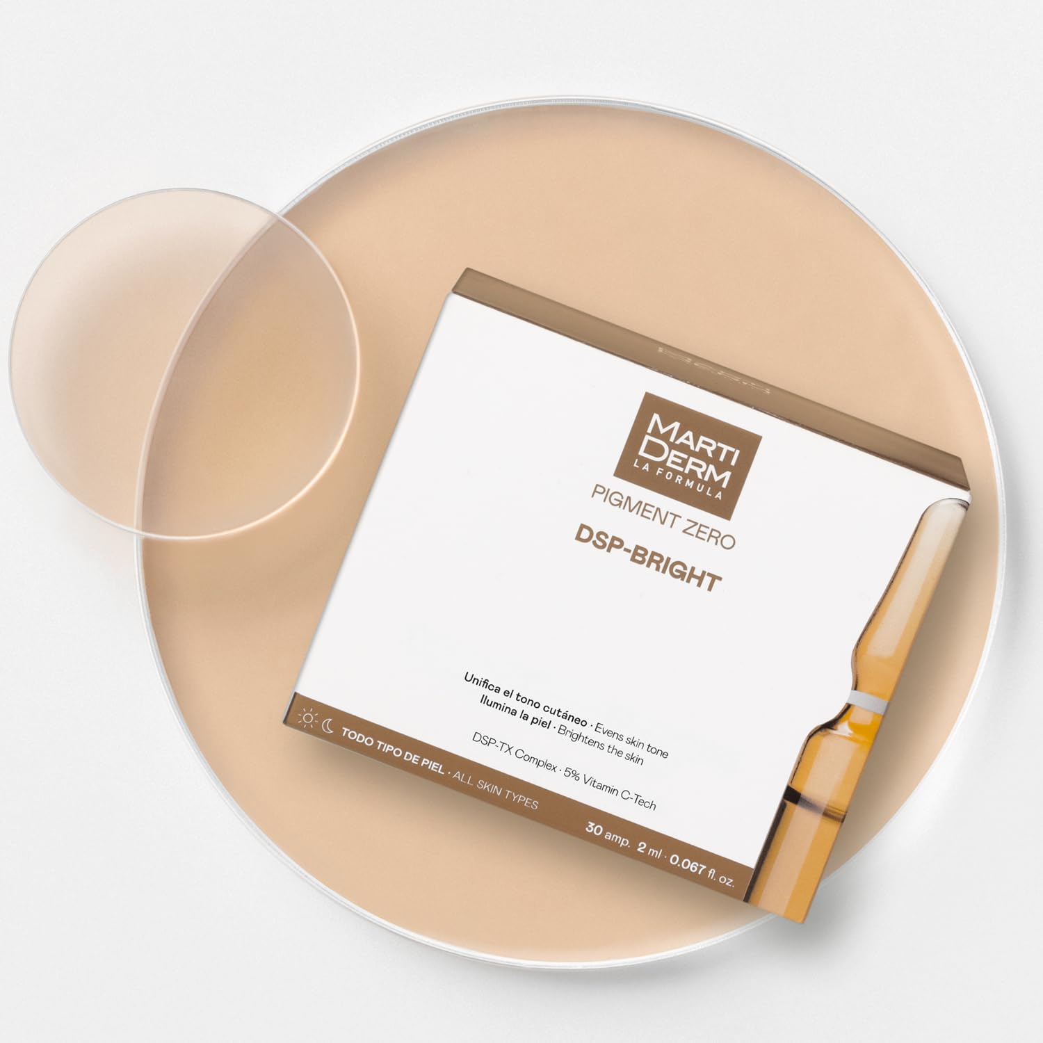 MartiDerm DSP Bright for Women and Men with Vitamin C-Tech and DSP-TX Complex, for a bright skin and even skin tone, 30 Ampoules