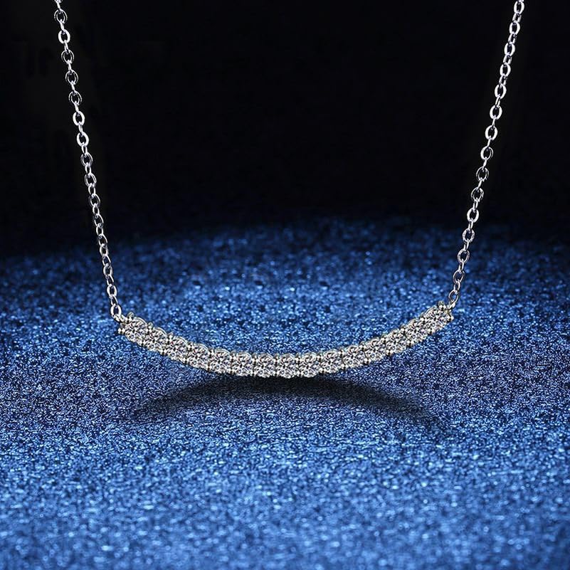 Image of Shining Diva Fashion Valentine Gift For Girlfriend Stylish Silver Plated Crystal Chain Pendant Necklace for Women and Girls