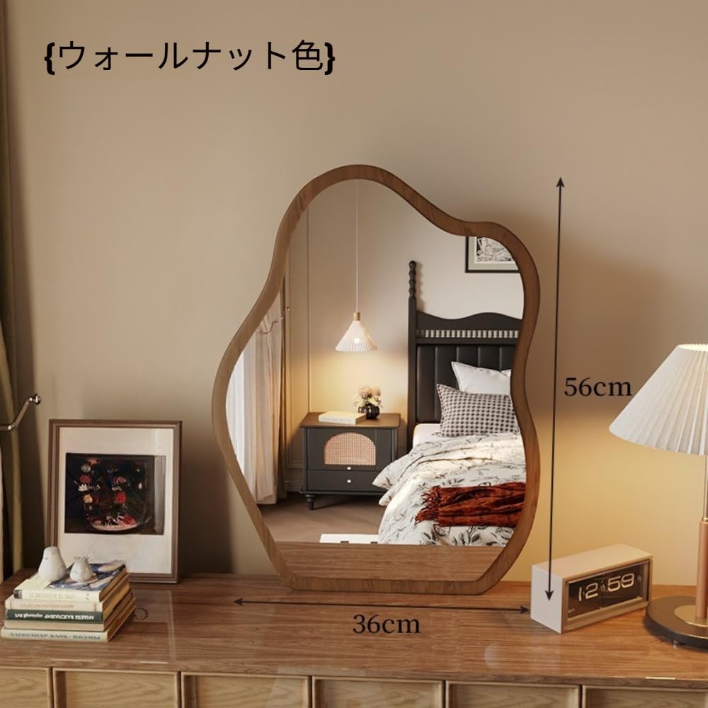 Amazon.co.jp: Zekono木製装飾鏡 化粧台の鏡 壁掛けミラー 木製 鏡