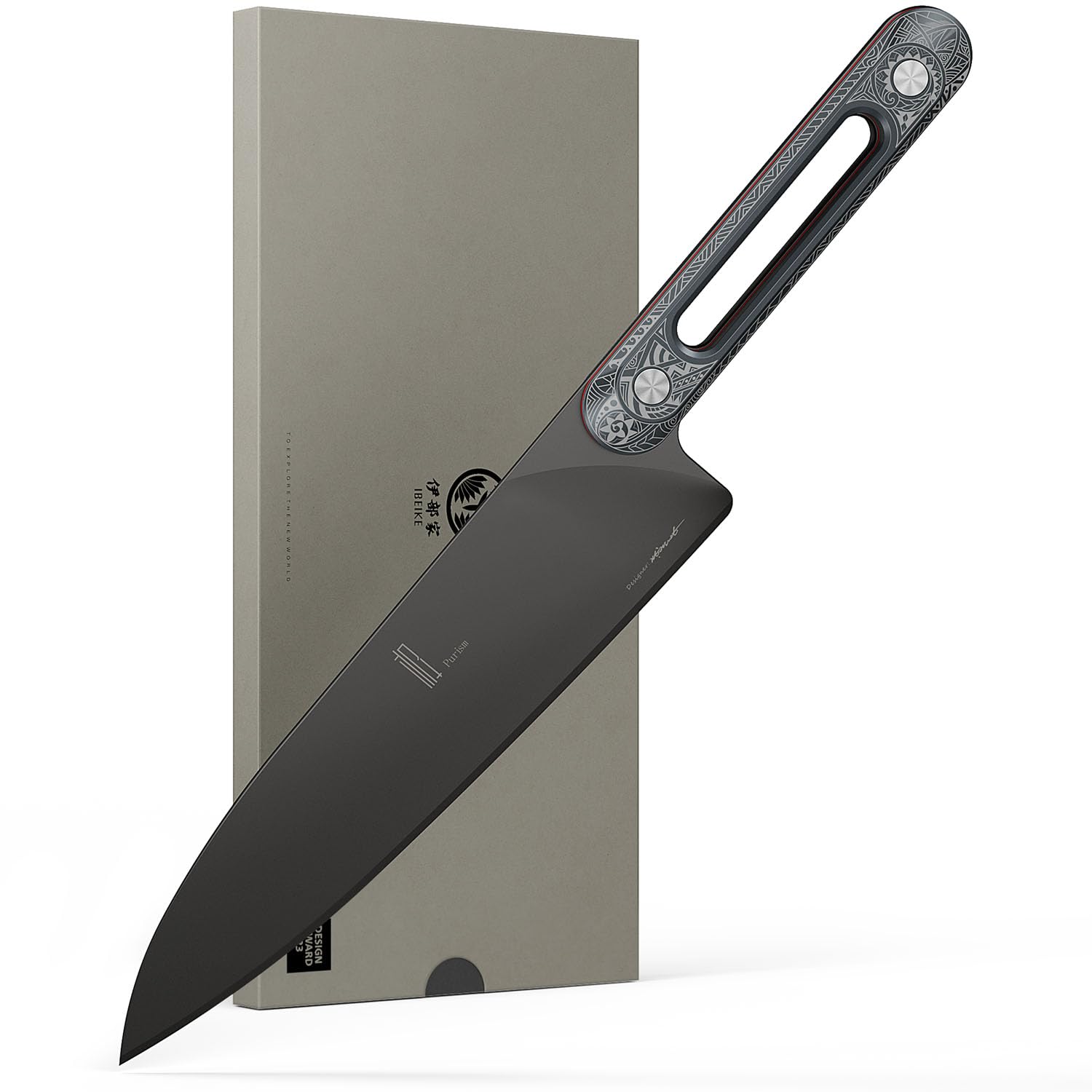 Japanese Chef Knife 8 Inch: ZDF-905 Powder Steel, Ultra Sharp Kitchen Knife, Full Tang Professional Chef Knife with Interchangeable Laser-Engraved Handles, Purism Series