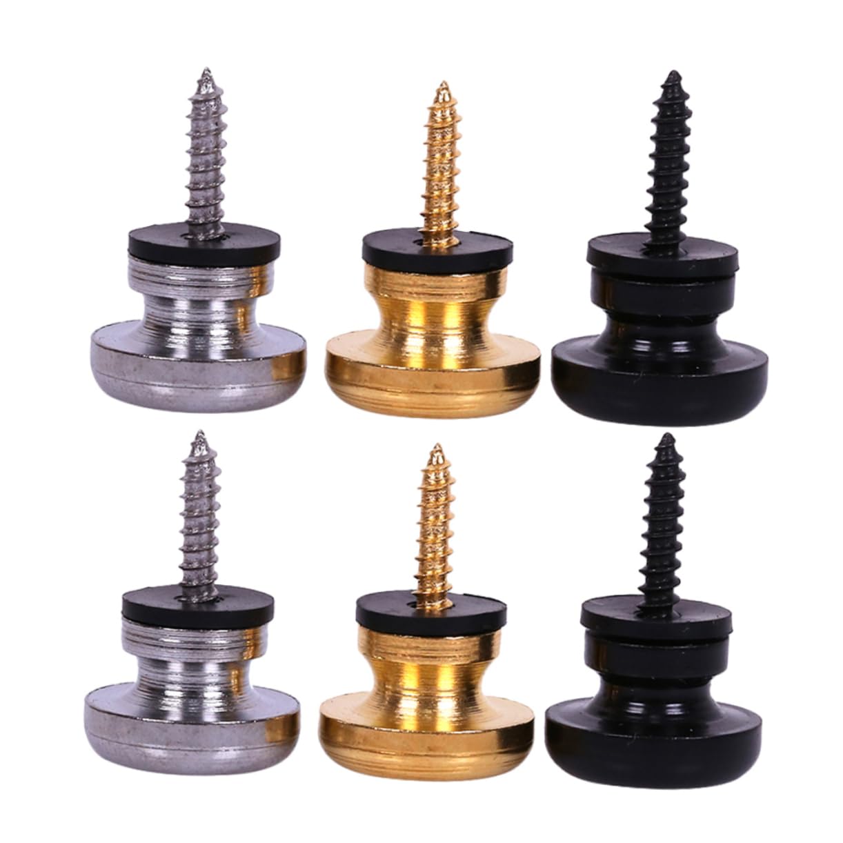 ERINGOGO 6pcs Guitar Strap Locks Metal Strap Buckles for Electric Acoustic Guitars Easy Install