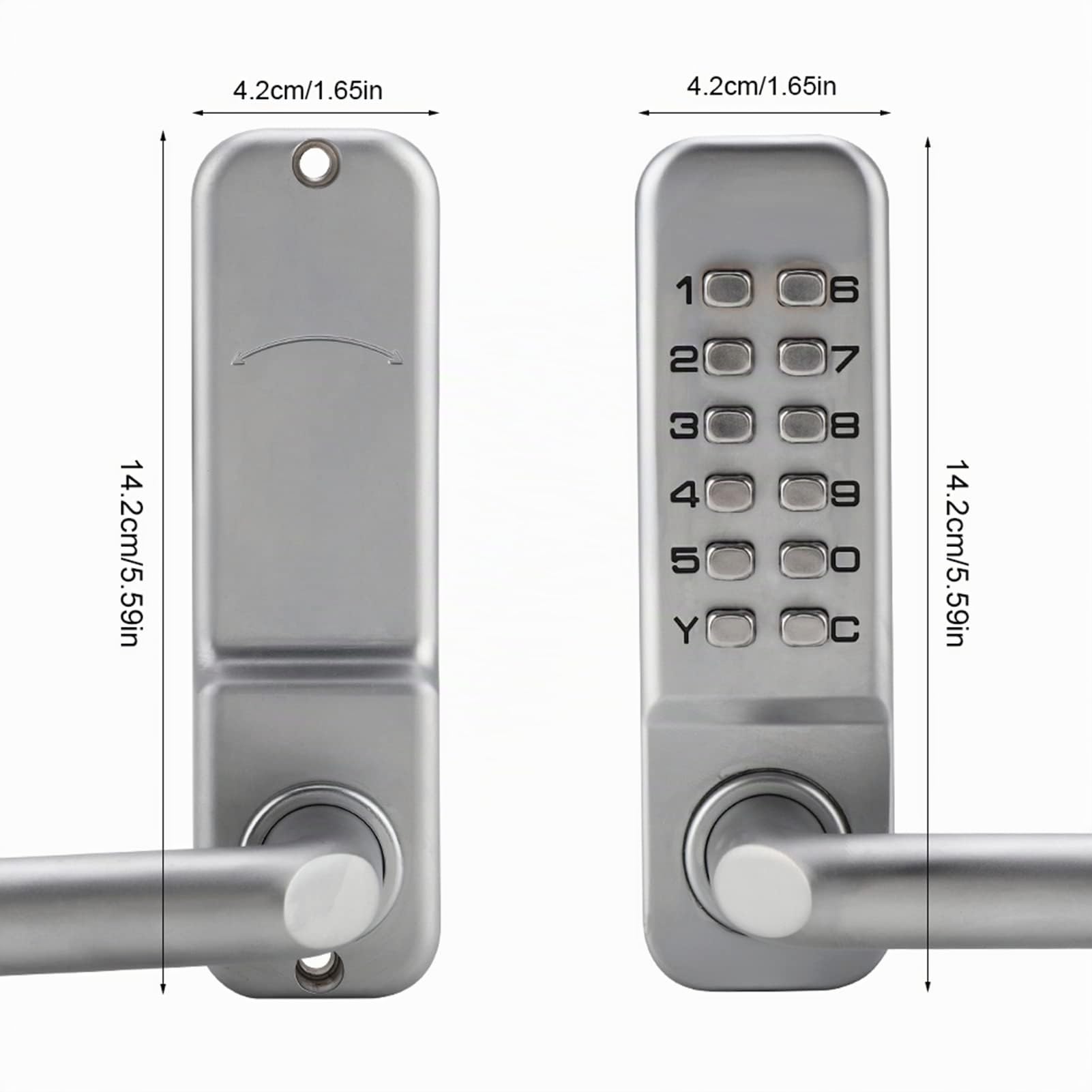 Cerradura de puerta con código numérico digital, Cerradura de puerta con pulsador digital de código mecánico Aplicable al grosor de puerta de 30-60 mm