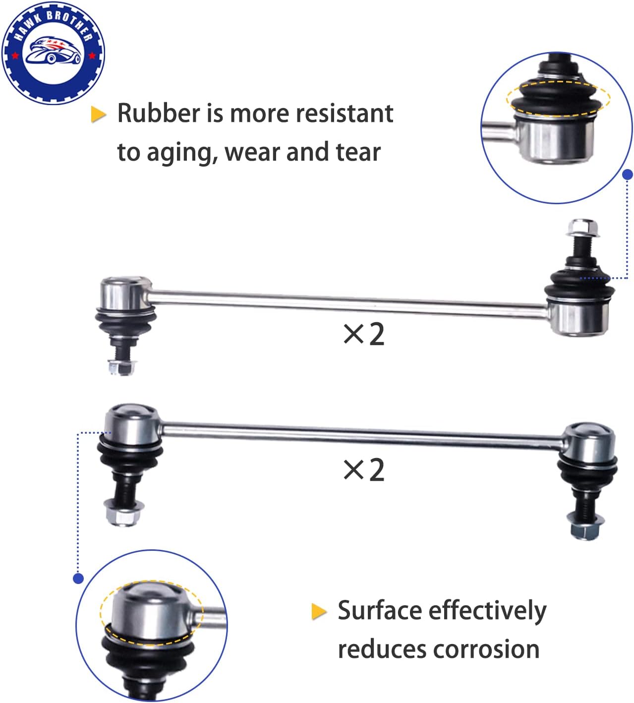 Sway Bar End Links, K750123 K750011 Front Stabilizer Sway Bar End Link Compatible With Toyota Camry 2007-2011
