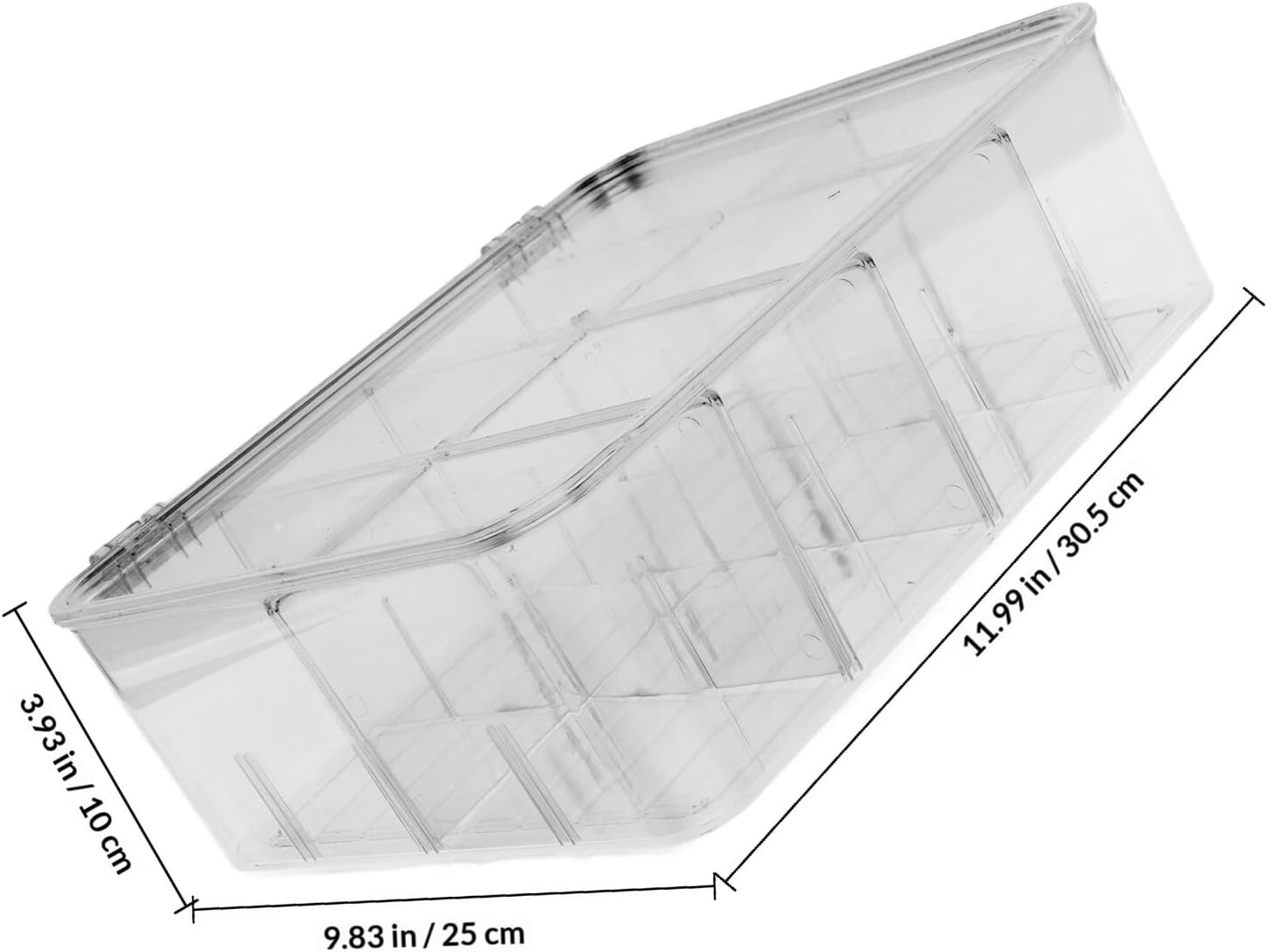 Baluue Divided Snack Serving Tray with Lid 8-compartment Food Storage Container for Fruits and Vegetables Refrigerator Organizer Box