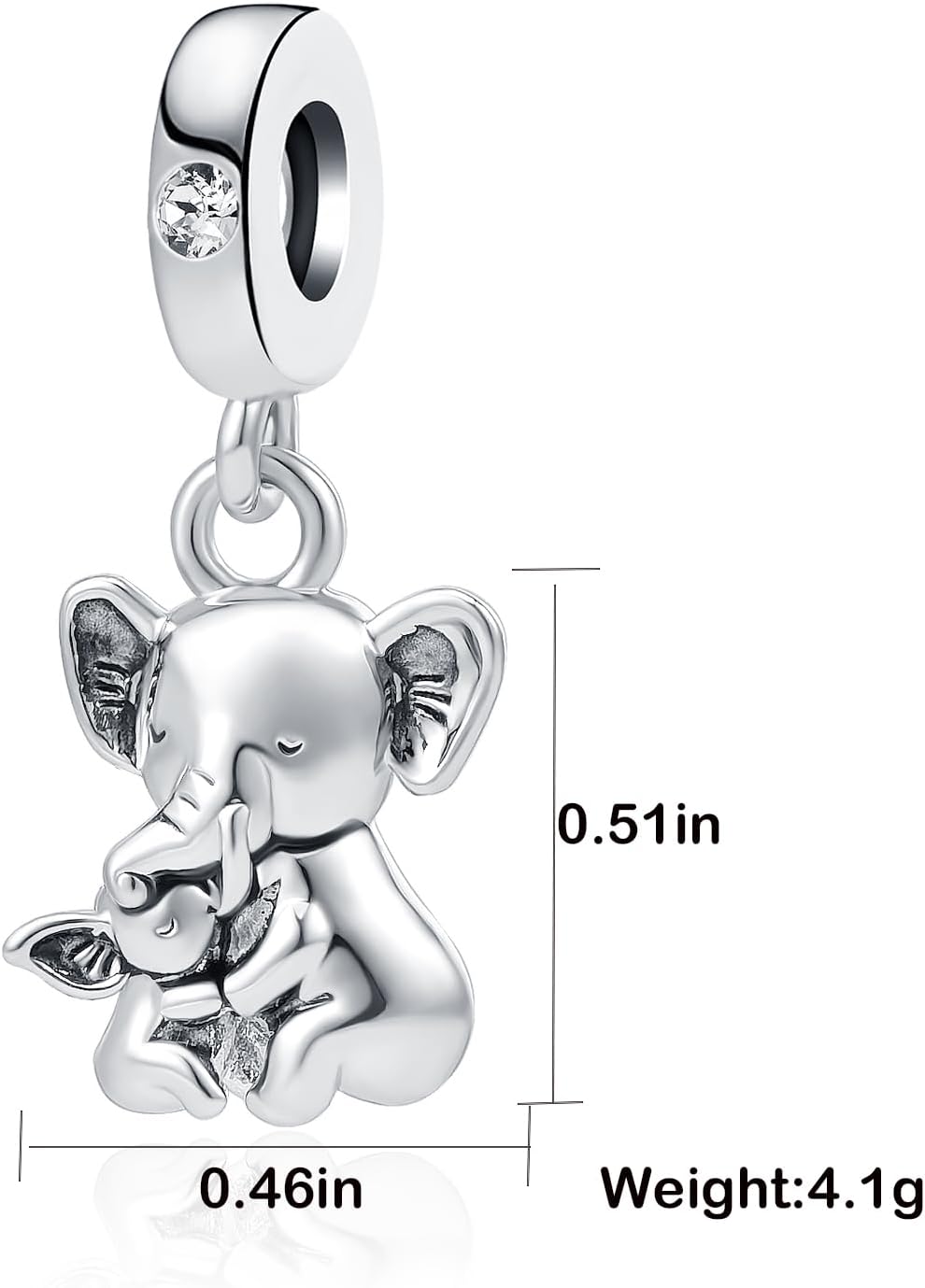 Elephant Charm Compatible with Pandora Bracelet Good Luck Lucky Mother Daughter Son Mom Dangle Animal Bead for Women - Image 2