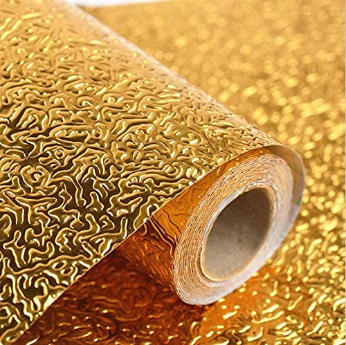 Honexa Golden Kitchen Oil-Proof Waterproof Self-Adhesive Wallpaper Aluminium Foil(Size May Vary) High Temperature Wall Stickers Stove Cabinet Contact Paper Decoration Film, (60 x 200 cm), Golden (B0BSTV98KJ) Amazon Price History, Amazon Price Tracker